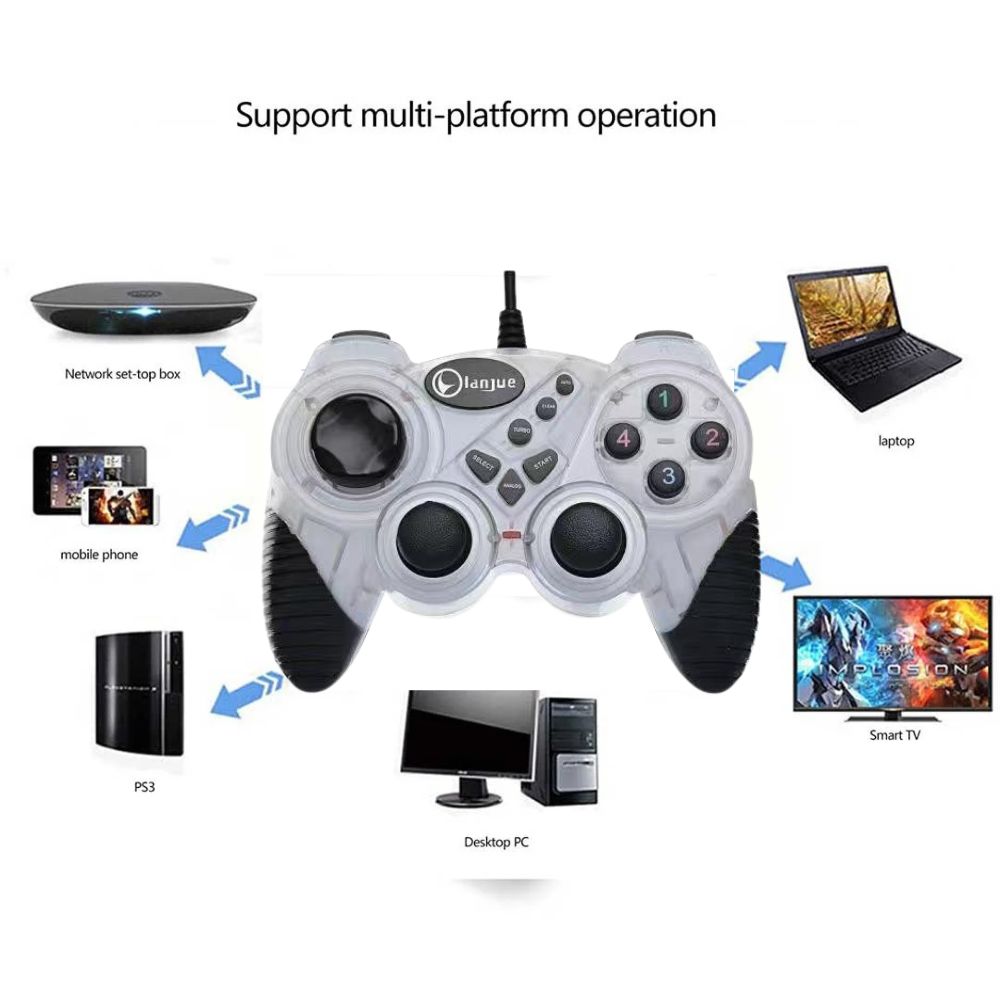 Double Shock USB Game Controller Durable Comfortable Stylish
