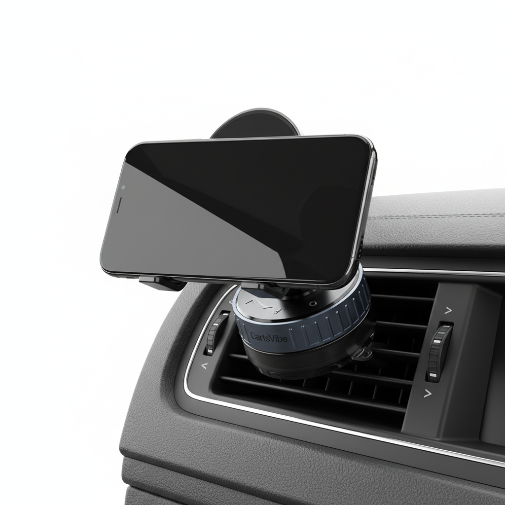Premium 360° Magnetic Car Phone Mount – Powerful Suction Cup, Foldable Adjustable Dashboard Holder for All Smartphones