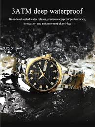 Premium Two-Tone Quartz Watch - Silver & Golden Chain