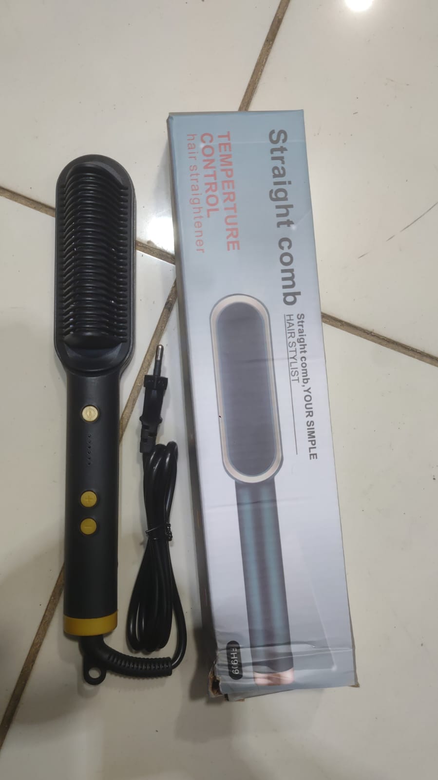 909 Hair Straightening Brush | Electric 2‑in‑1 Straightener & Curler | Heating Styling Comb