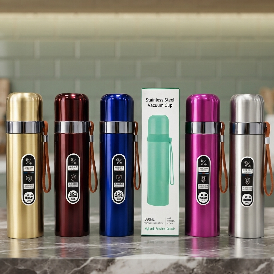 304 Stainless Steel Vacuum Flask/Cup 500ML Capacity (Random Color)