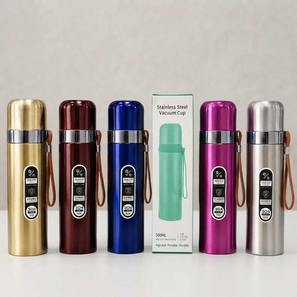 304 Stainless Steel Vacuum Flask/Cup 500ML Capacity (Random Color)